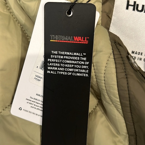Hurley rossclair quilted parka. Size L. NWT - Picture 4 of 5